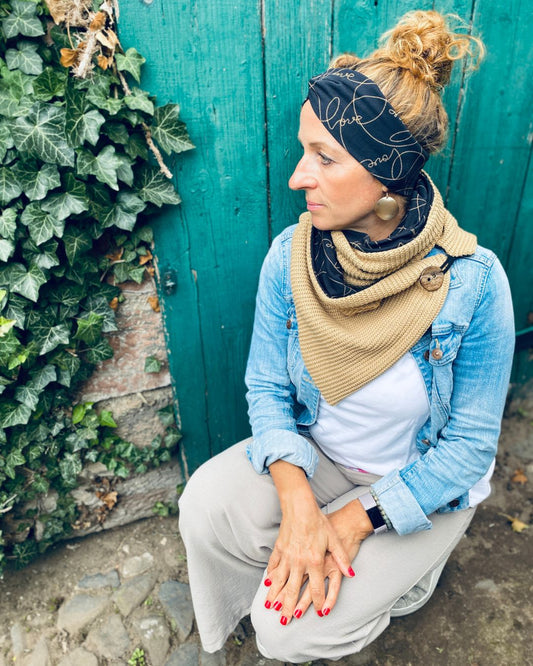 Wickelschal Grobstrick Lovestory