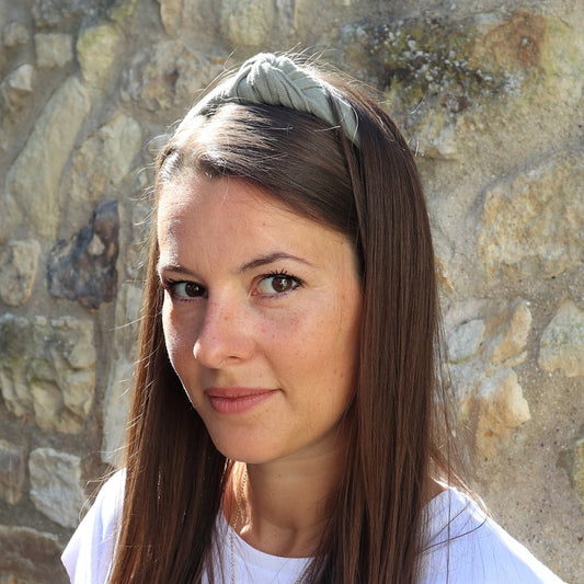 Musselin Haarreif Olive