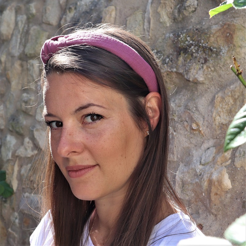 Musselin Haarreif Altpink