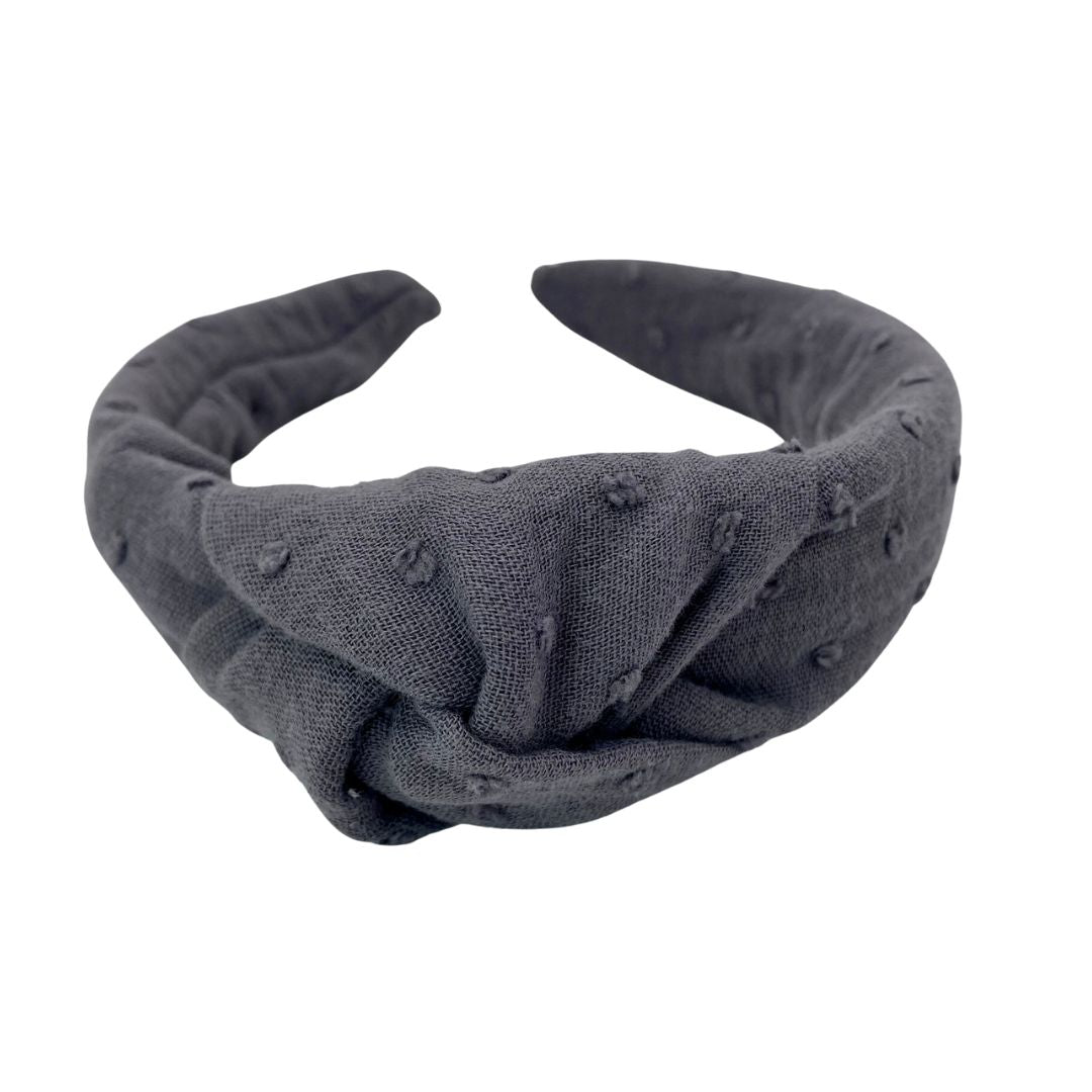 Musselin Haarreif Grau Dobby