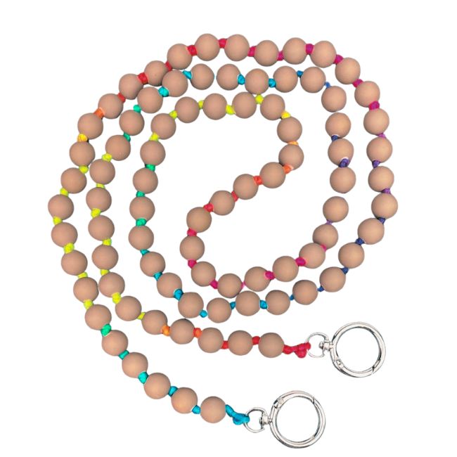 Handykette Taupe bunt matt