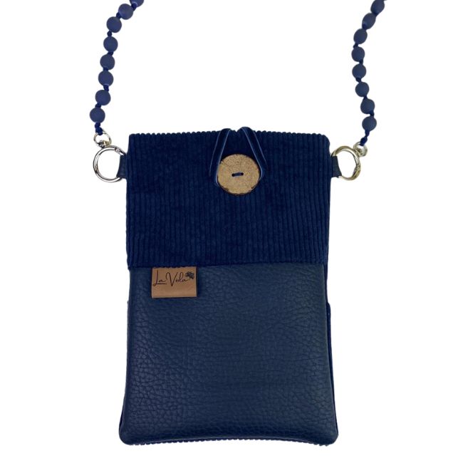 Handytasche Cordstoff Marineblau