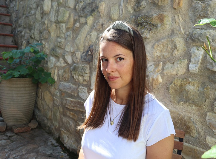 Musselin Haarreif Olive