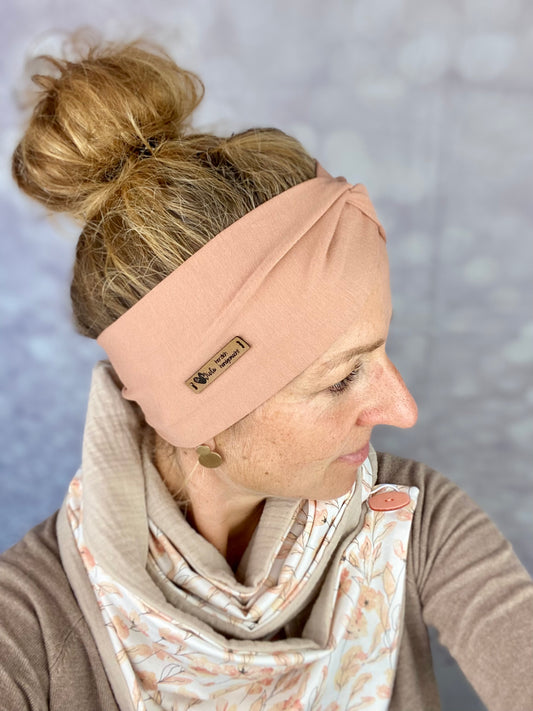 Stirnband Knoten sandige Naturfarben