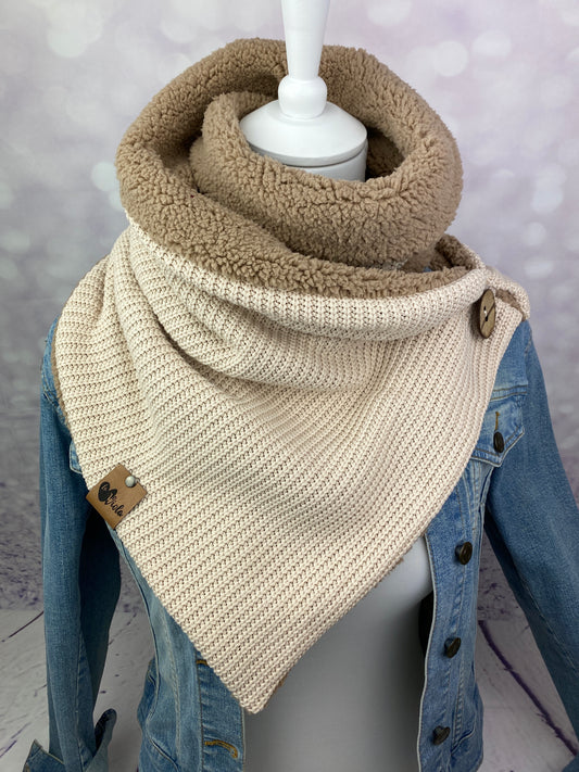 Wickelschal Grobstrick Teddyliebe