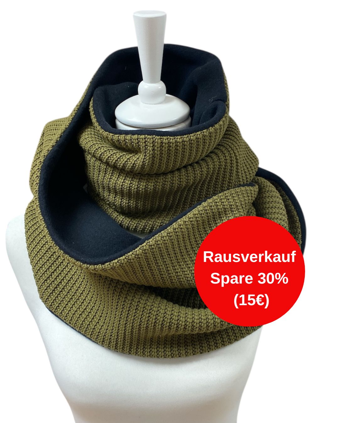 Loopschal Grobstrick doppelt Khaki