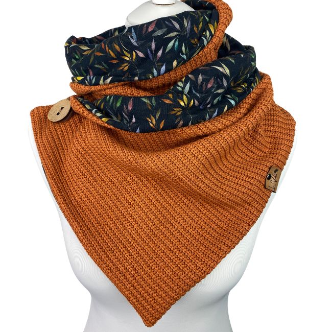 Wickelschal Grobstrick Cognac Wunschdesign