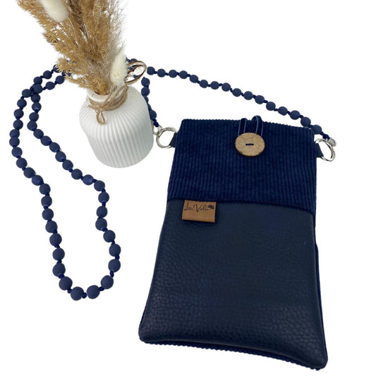 Handytasche Cordstoff Marineblau