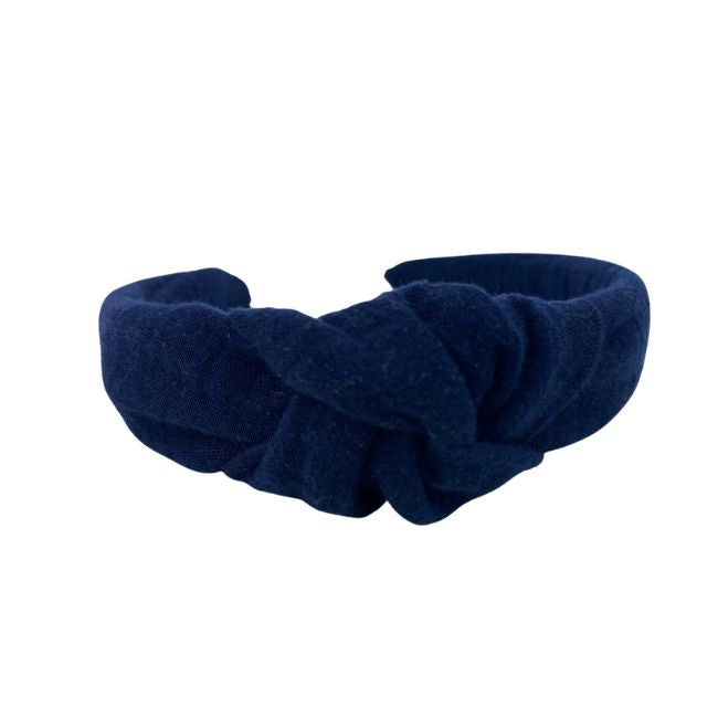 Musselin Haarreif Marineblau