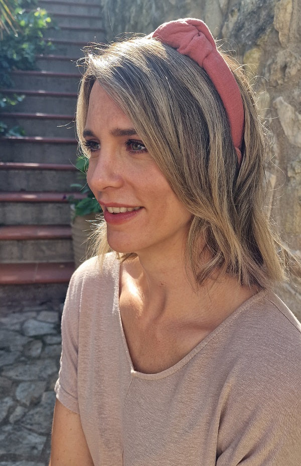 Musselin Haarreif Lehmrosa