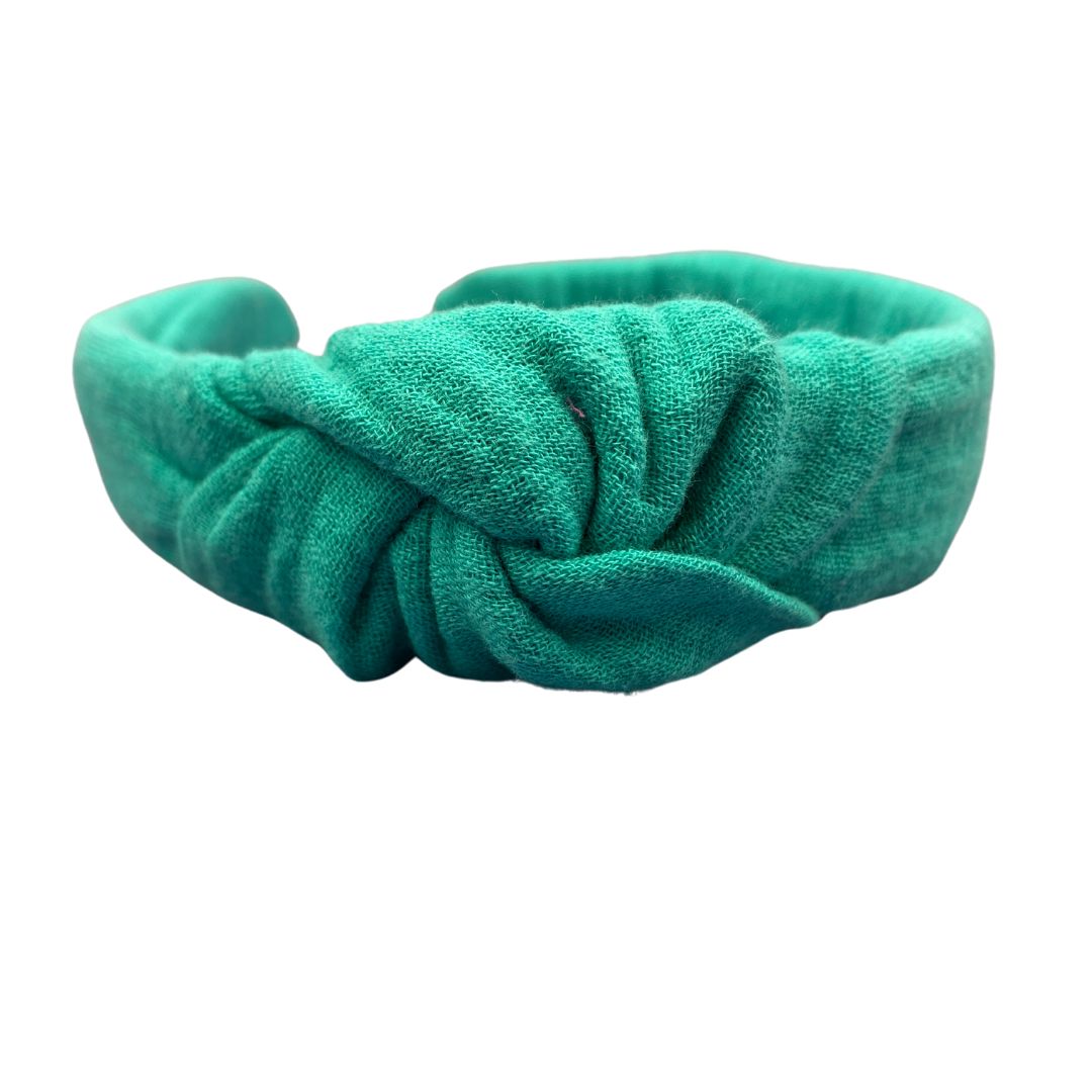 Musselin Haarreif Türkisblau