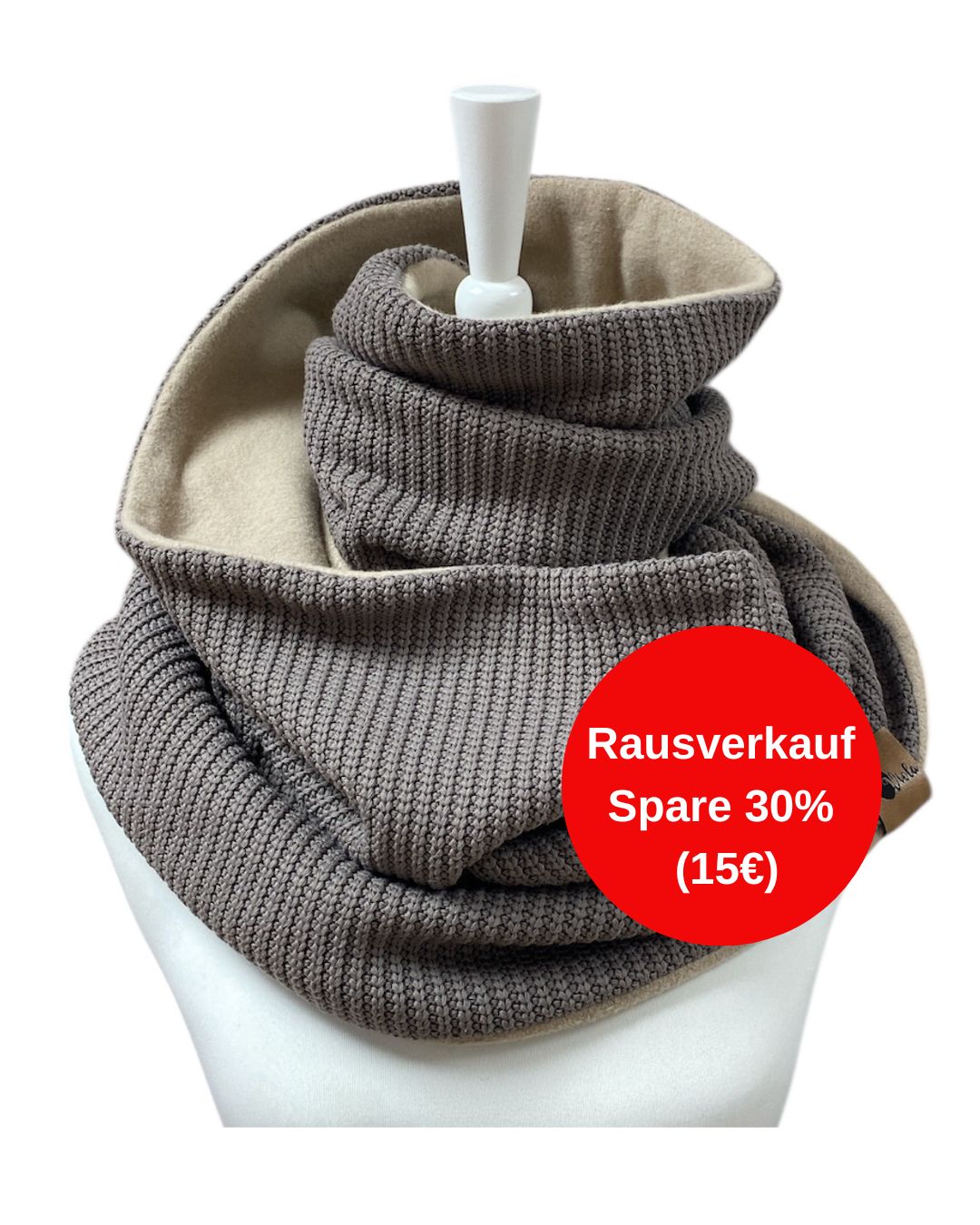 Loopschal Grobstrick doppelt Hellgrau