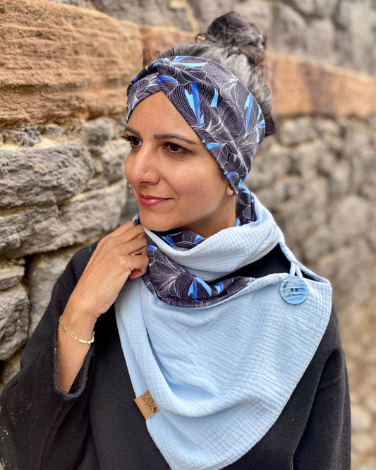 Wickelschal Musselin Nachtblüte