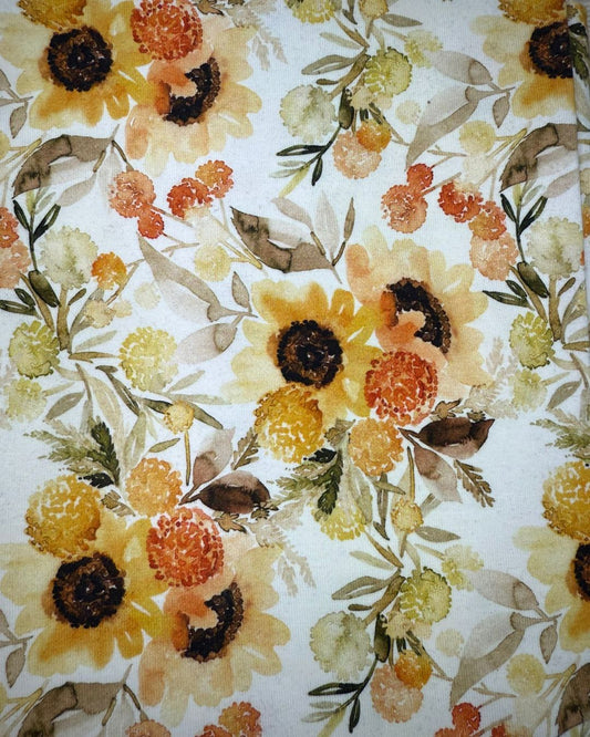 Stoffpaket Rippjersey Sonnenblumen