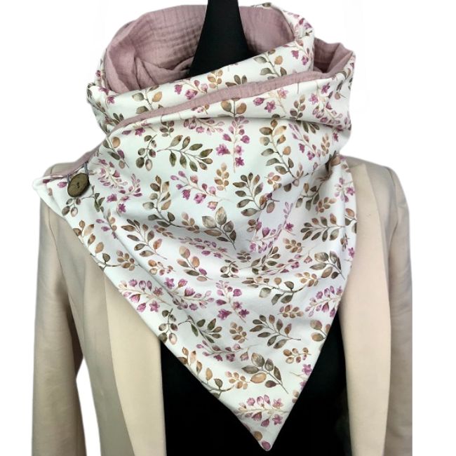 Wickelschal Musselin mauve geblümt