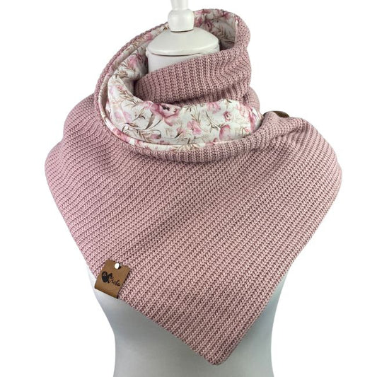 Wickelschal Grobstrick Rosa Mohnzauber