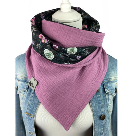 Wickelschal Musselin Noir Fleur