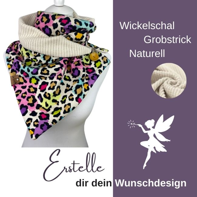 Wickelschal Grobstrick Naturell Wunschdesign