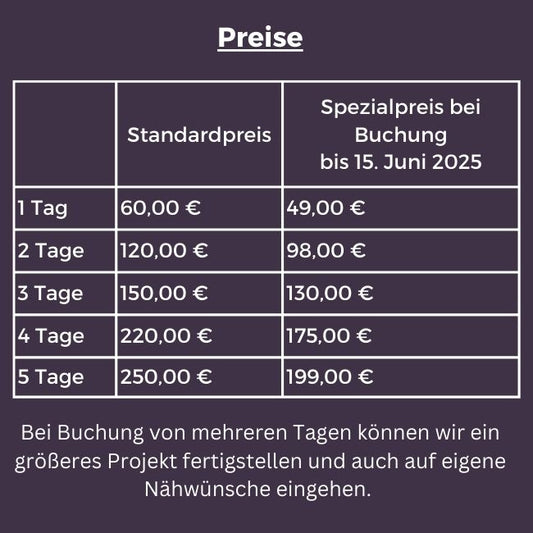 Nähkurs Kinder Sommerferien 1. Woche