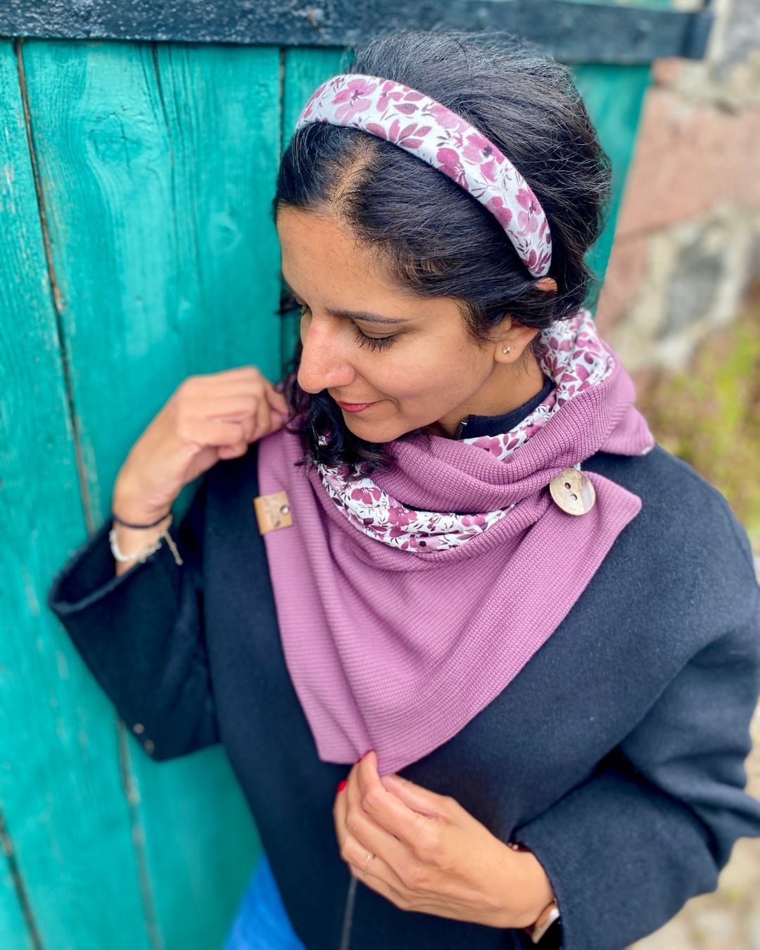 Wickelschal Feinstrick Blütenverliebt