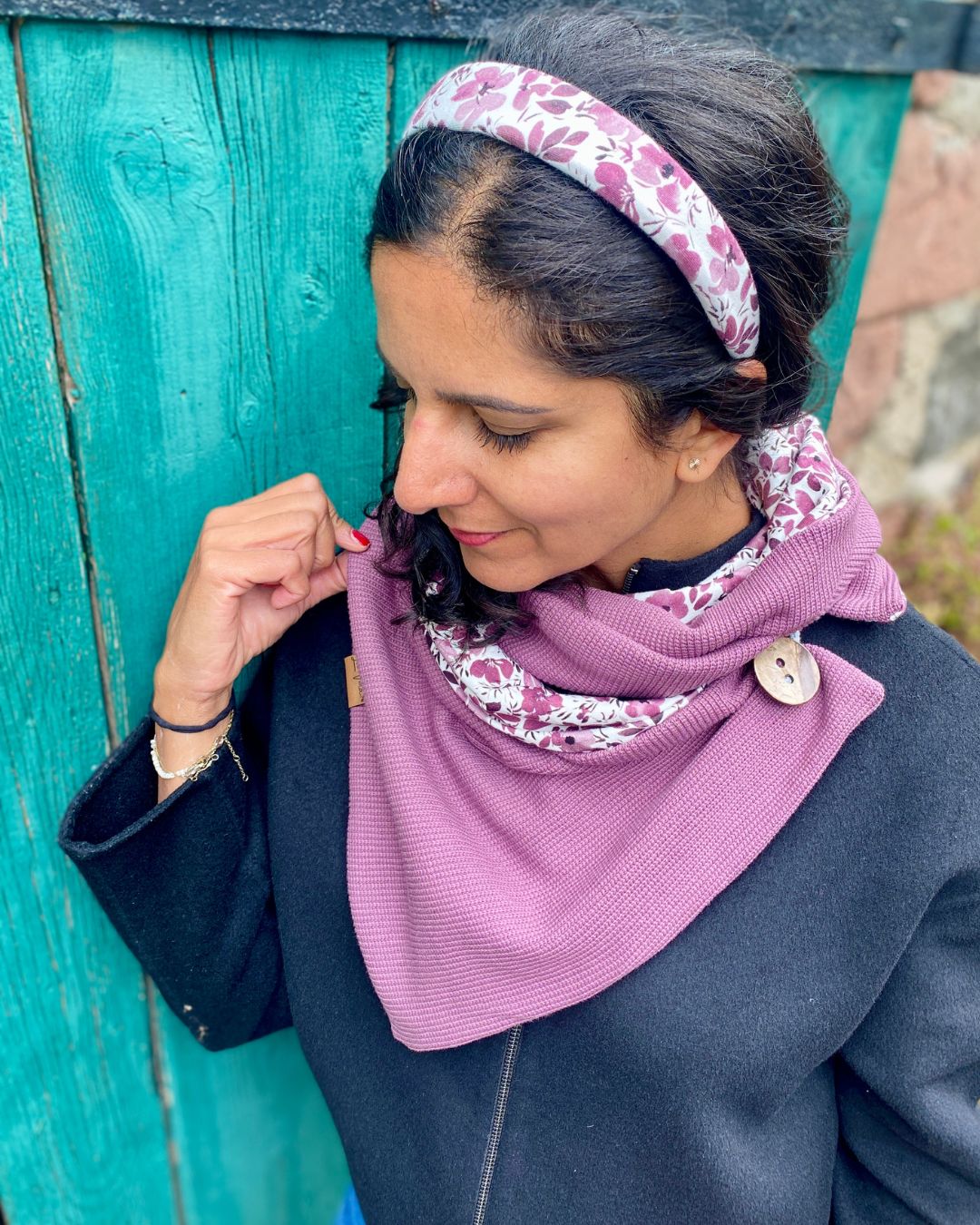 Wickelschal Feinstrick Blütenverliebt