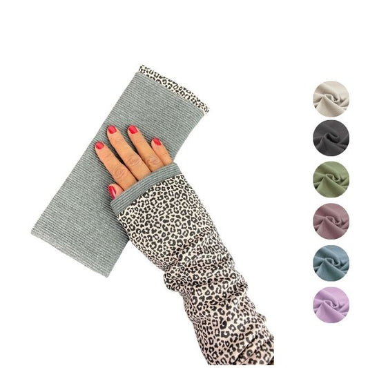 Armstulpen Rippjersey & Leo Print