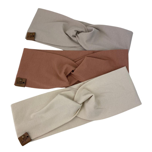 Stirnband Basic sandige Naturfarben