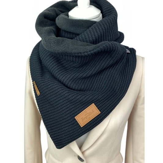 Wickelschal Grobstrick Black Knit