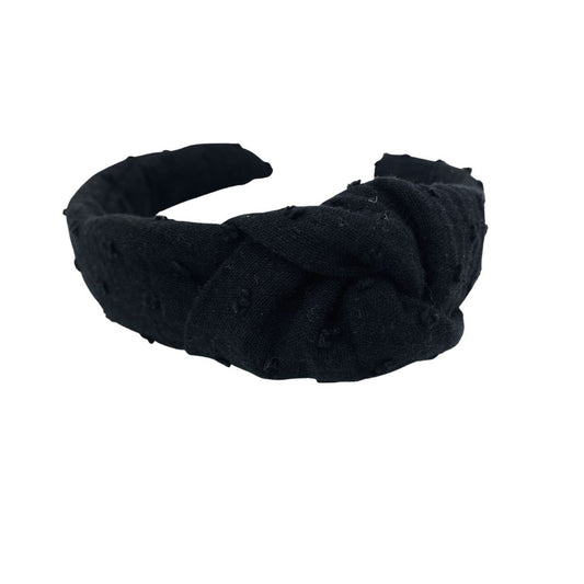 Musselin Haarreif Schwarz Dobby