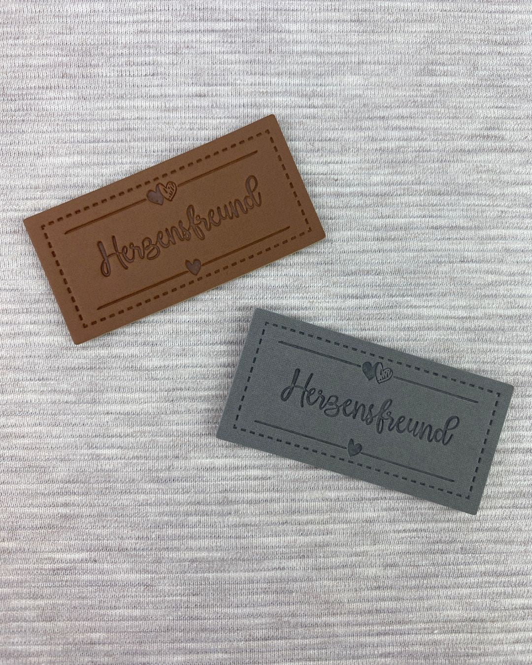 Kunstleder Label "Herzensfreund rechteckig"