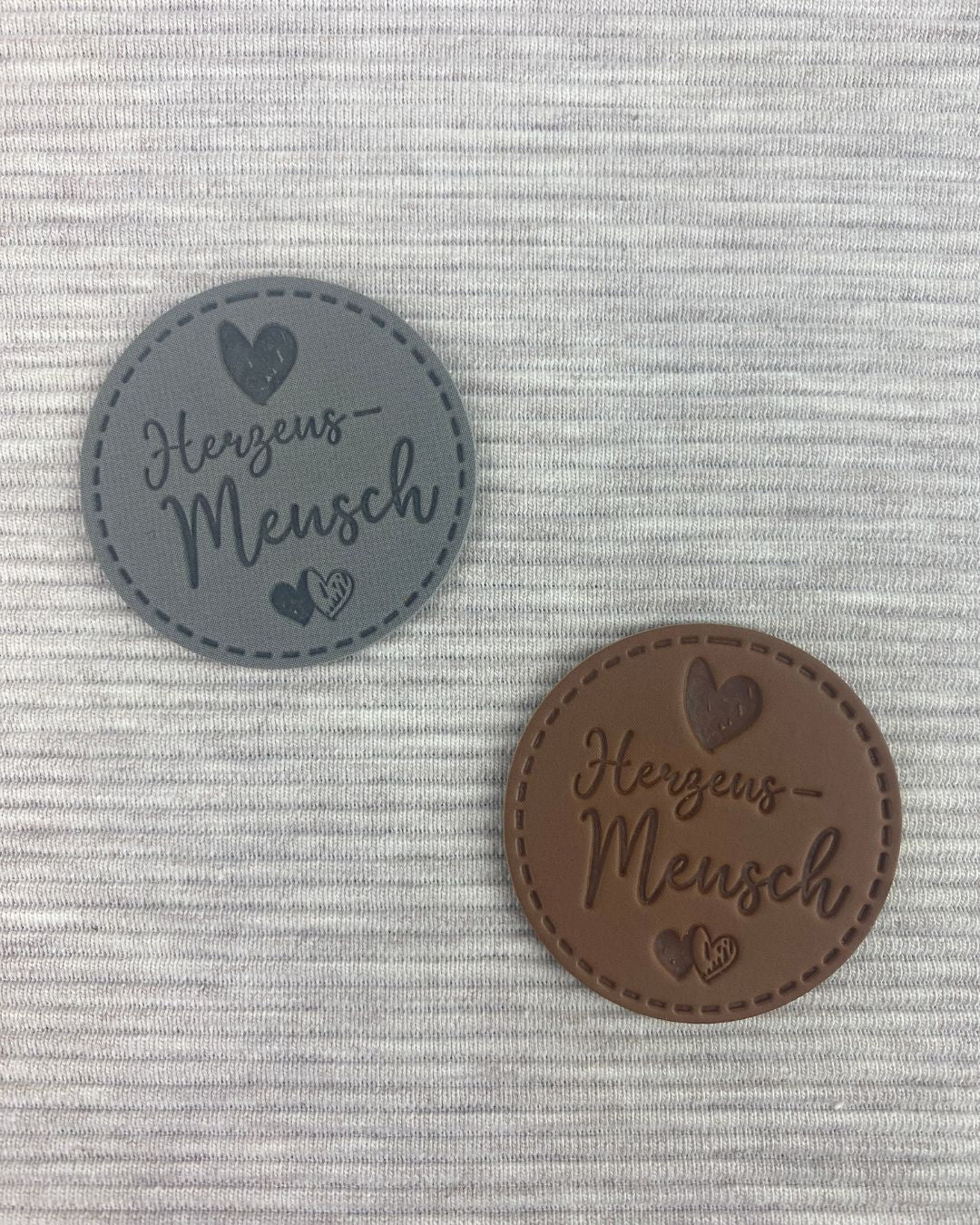 Kunstleder Label "Herzensmensch rund"