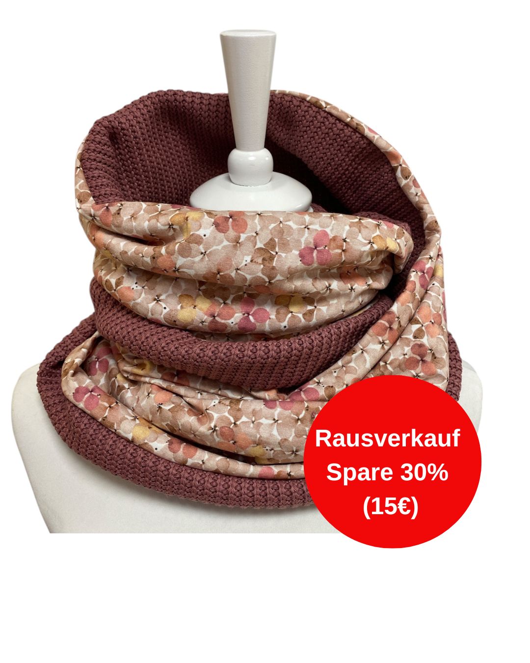 Loopschal Grobstrick doppelt Himbeereblüte