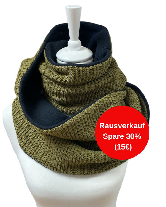 Loopschal Grobstrick doppelt Khaki