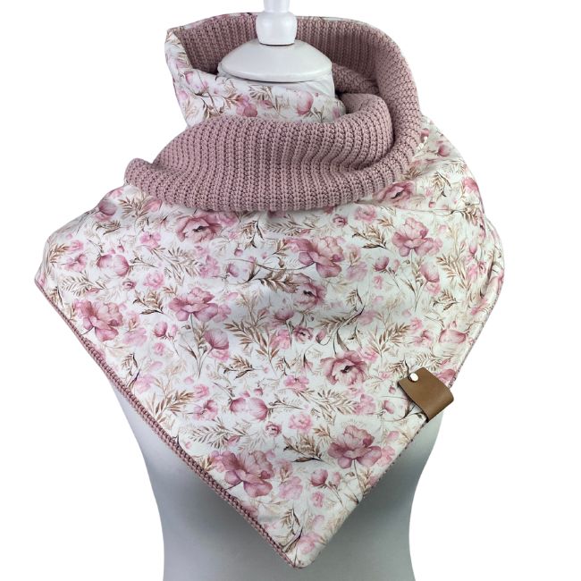 Wickelschal Grobstrick Altrosa Wunschdesign