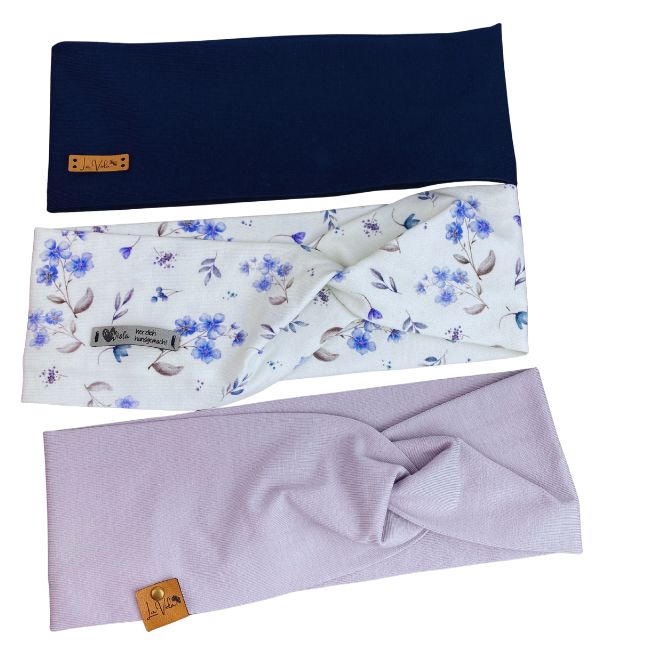 Stirnband Blümchen in Blau