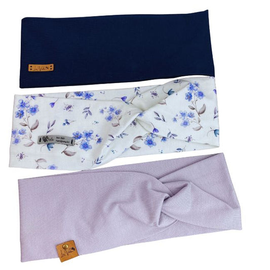 Stirnband Blümchen in Blau