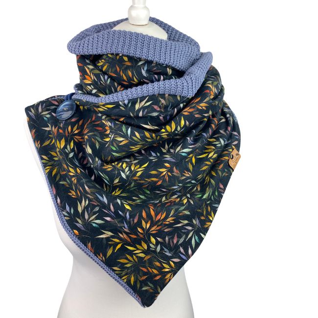 Wickelschal Grobstrick Jeansblau Wunschdesign