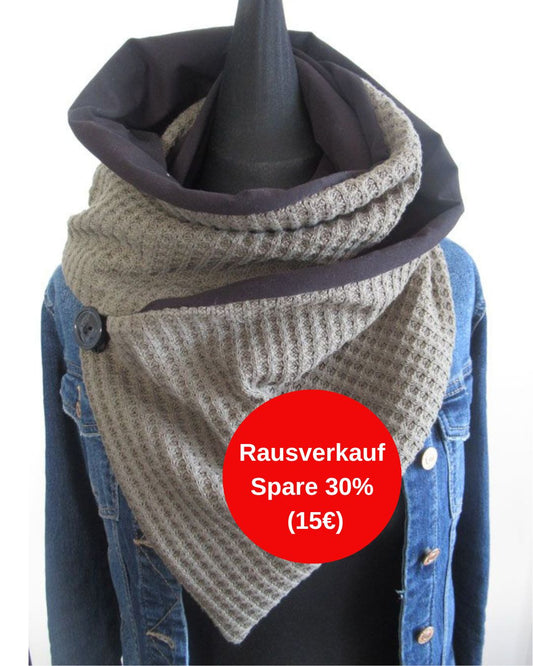 Wickelschal Waffelstrick Khaki