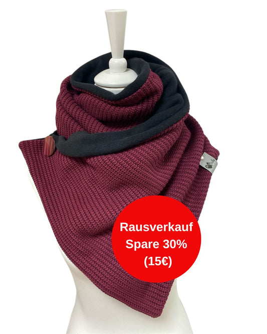 Wickelschal Grobstrick Bordeaux