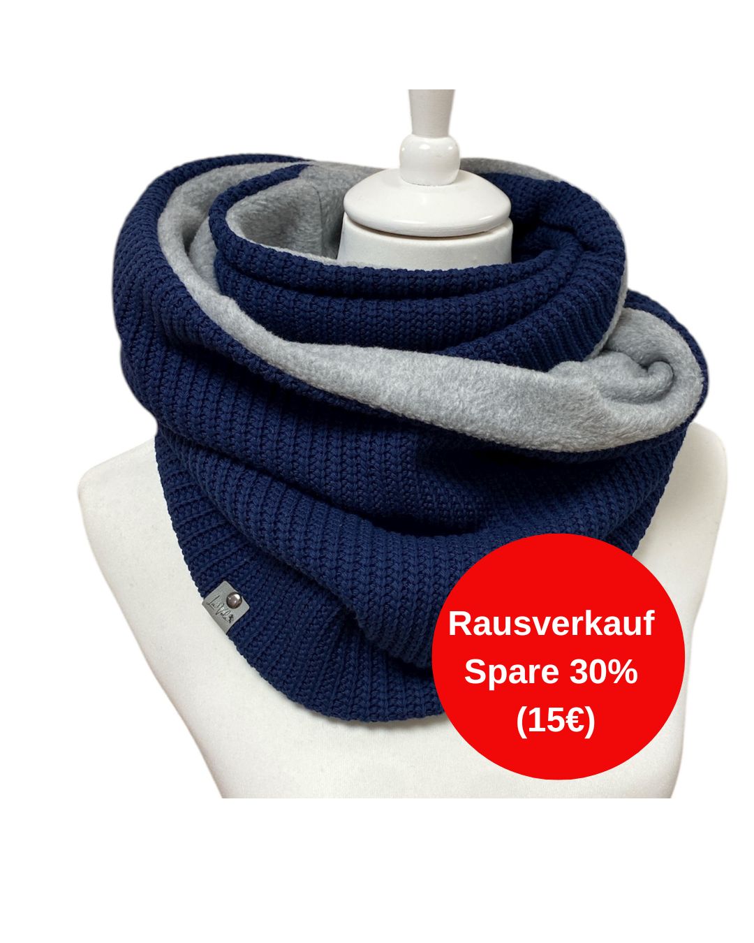 Loopschal Grobstrick doppelt Marineblau