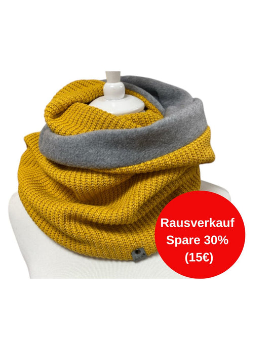 Loopschal Grobstrick doppelt Senfgelb