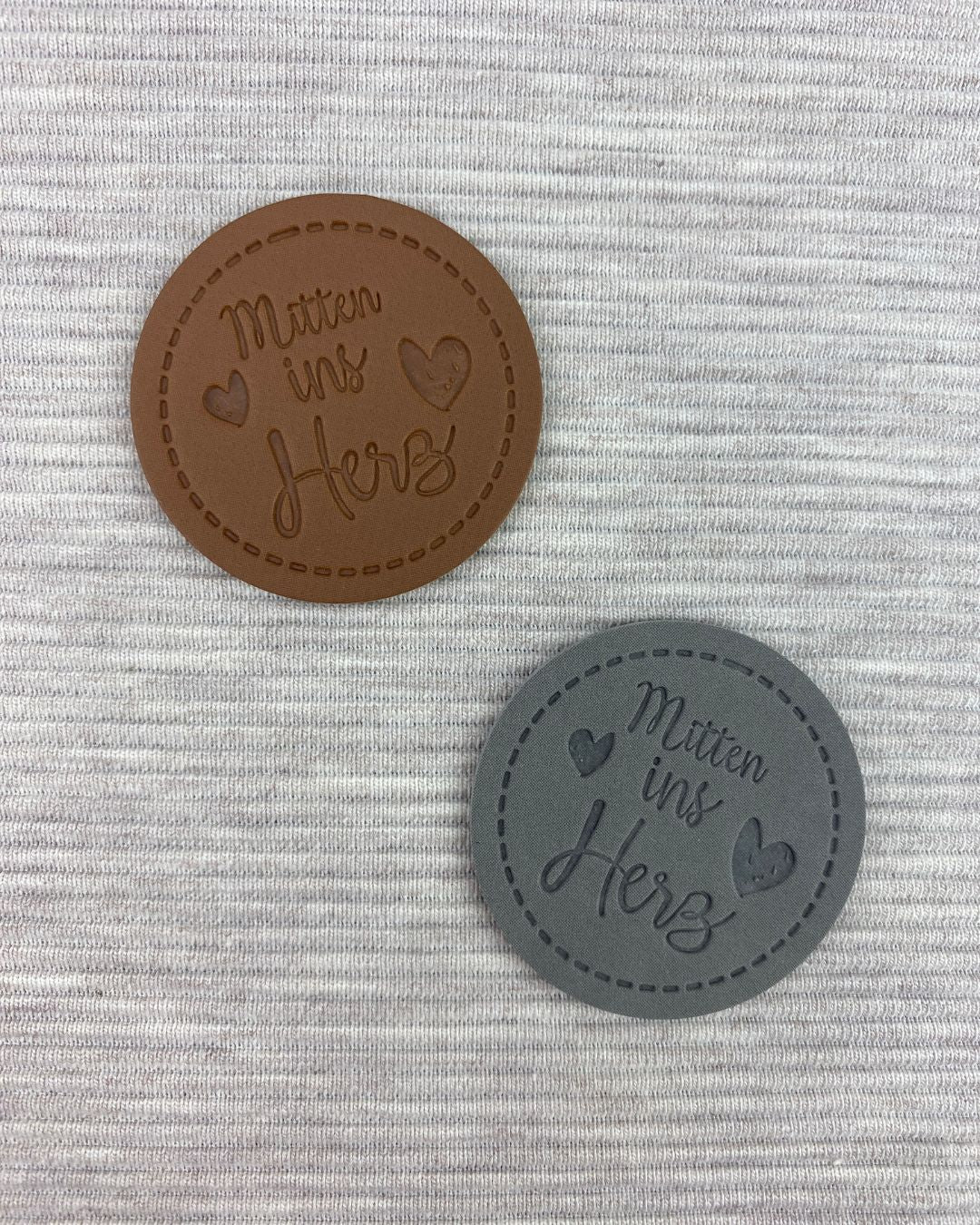 Kunstleder Label "Mitten ins Herz"