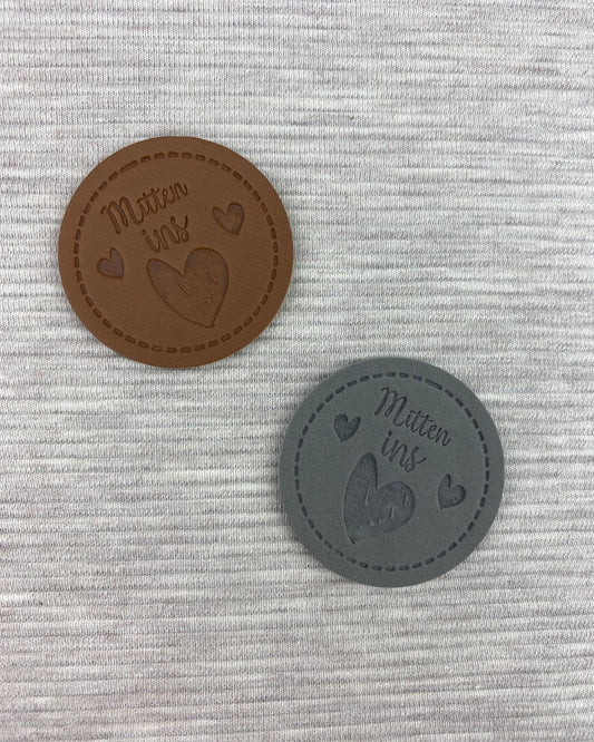 Kunstleder Label "Mitten ins <3 "