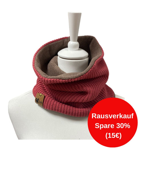 Loopschal Grobstrick einfach Himbeere