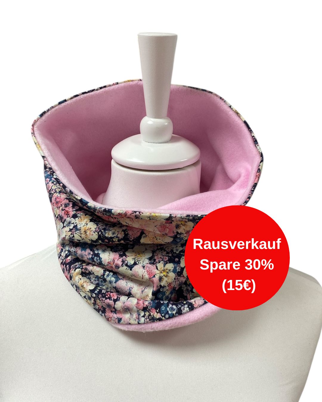 Loopschal einfach Rosa geblümt