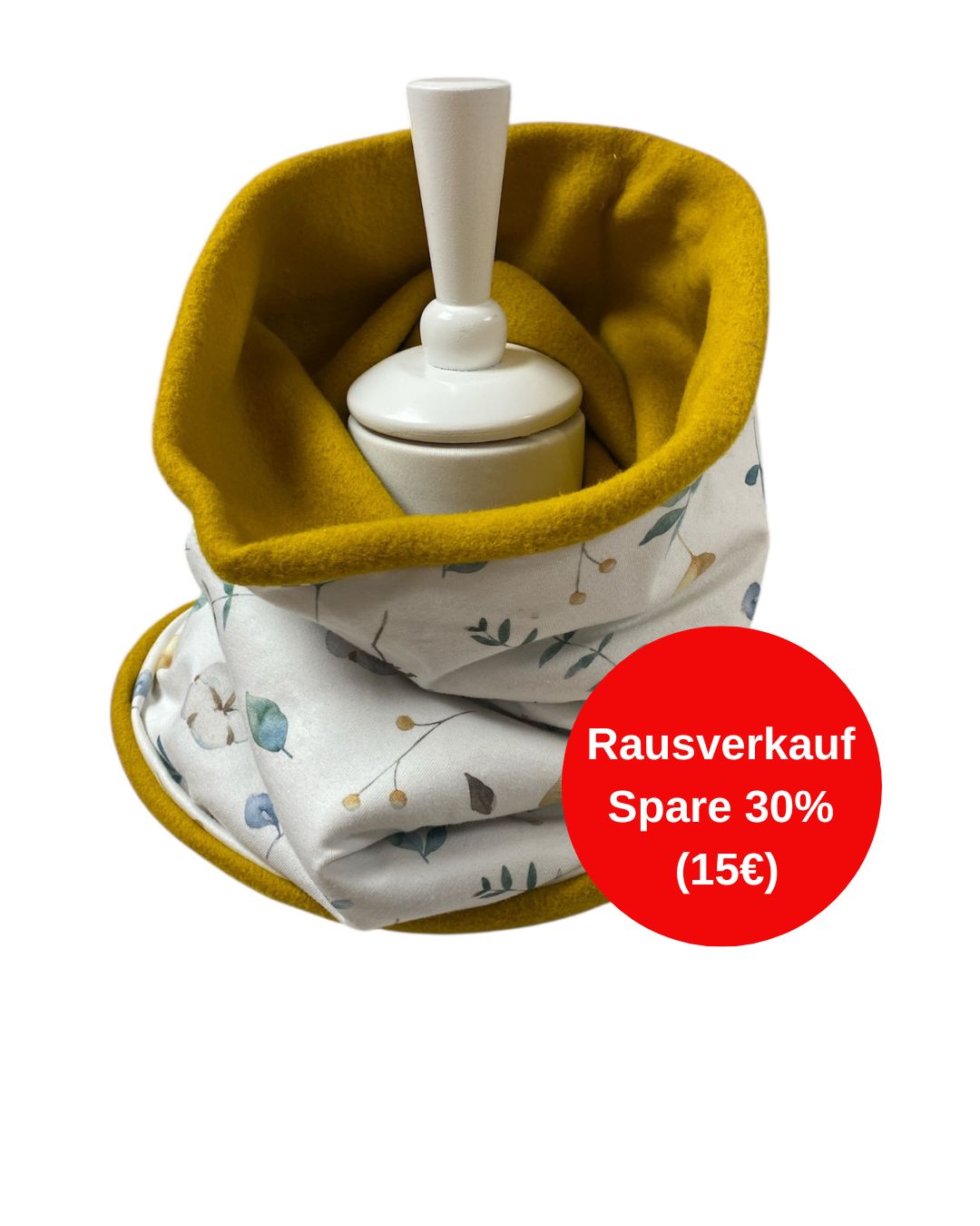 Loopschal einfach Senfgelb geblümt