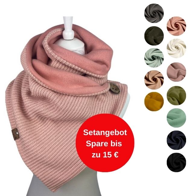 Setangebot Wickelschal Grobstrick & Fleece