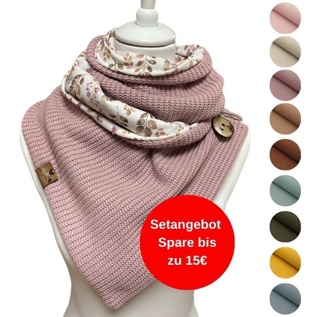 Setangebot Wickelschal Grobstrick & Wunschmuster