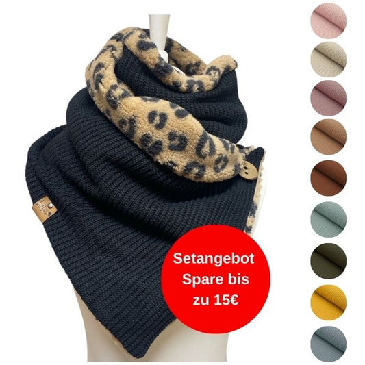 Setangebot Wickelschal Grobstrick wild & warm