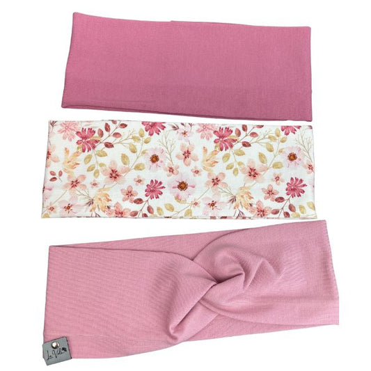Stirnband Pastell- Blume Himbeere
